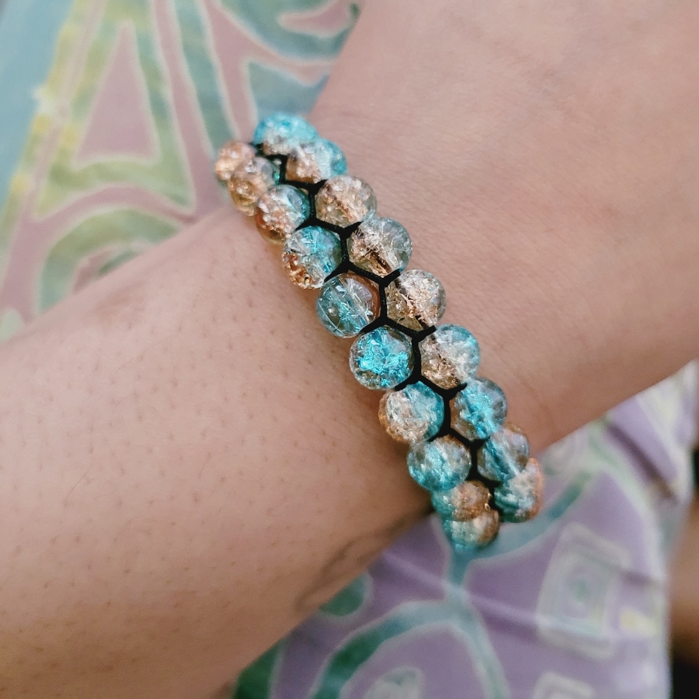 Double Glass Beaded Bracelet